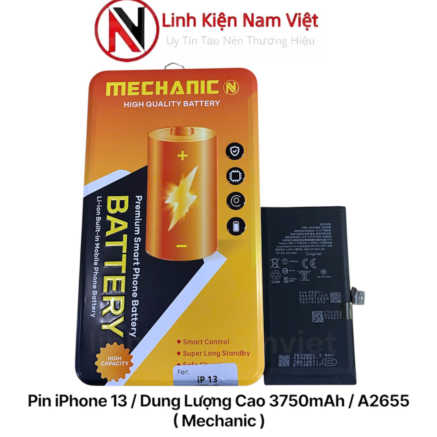 Pin iPhone 13 / Dung Lượng Cao 3750mAh / A2655 ( Mechanic )