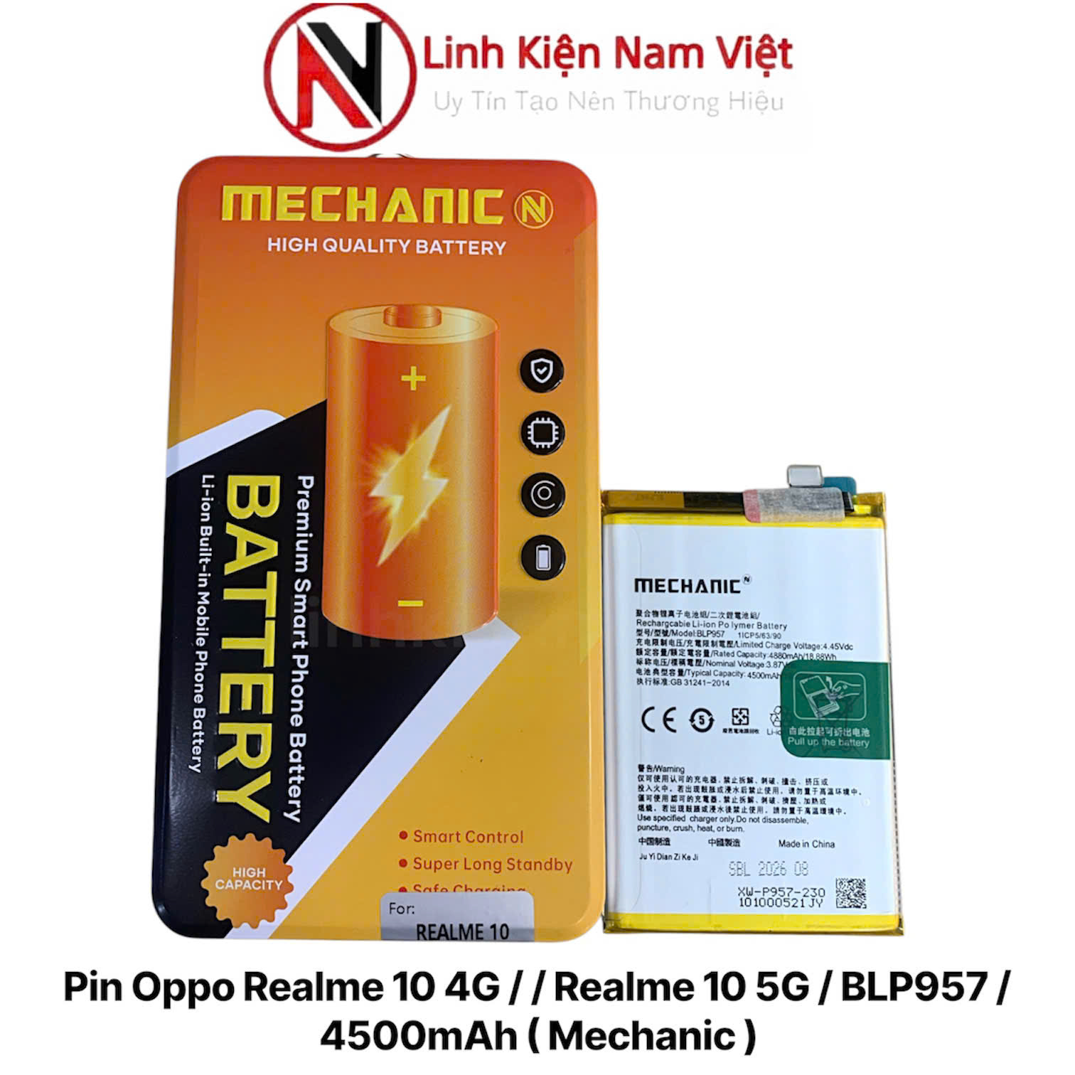 Pin Oppo Realme 10 4G / / Realme 10 5G / BLP957 / 4500mAh ( Mechanic )