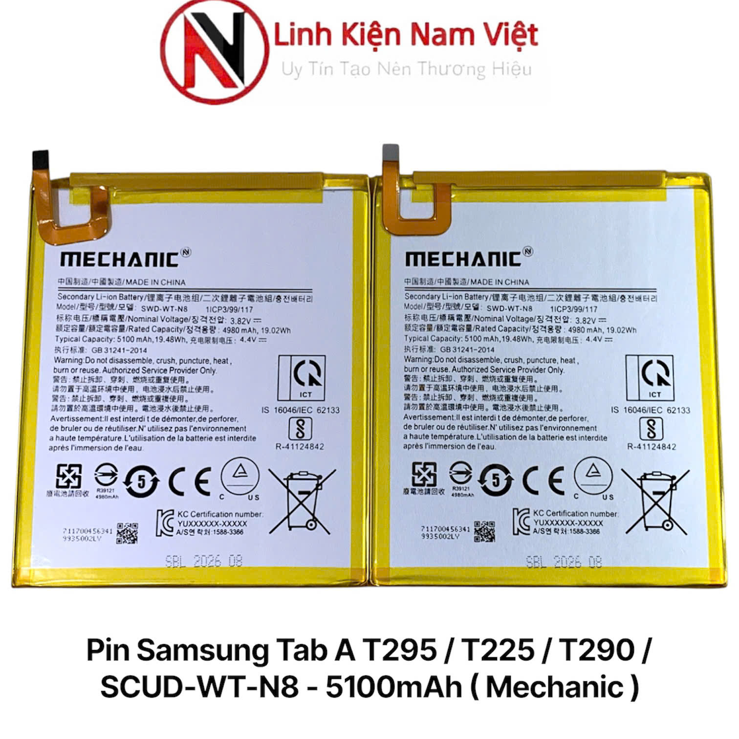 Pin Samsung Tab A T295 / T225 / T290 / SCUD-WT-N8 – 5100mAh ( Mechanic )
