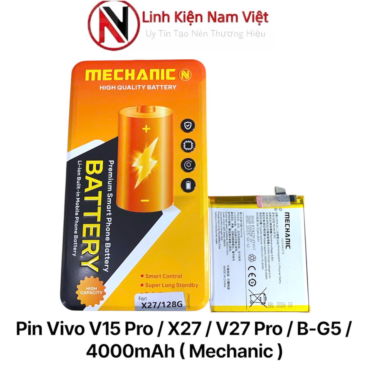 Pin Vivo V15 Pro / X27 / V27 Pro / B-G5 / 4000mAh ( Mechanic )