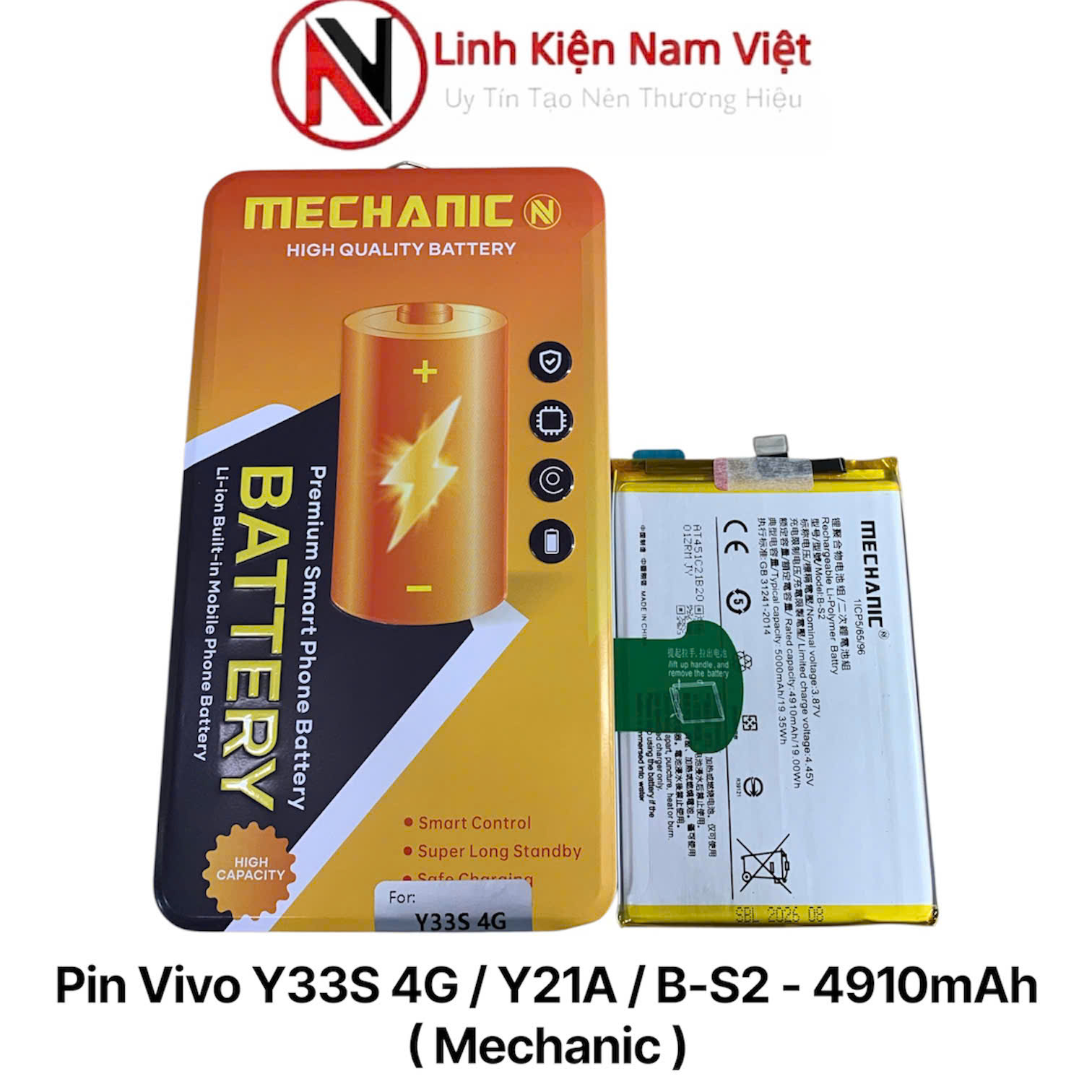 Pin Vivo Y33S 4G / Y21A / B-S2 – 4910mAh ( Mechanic )