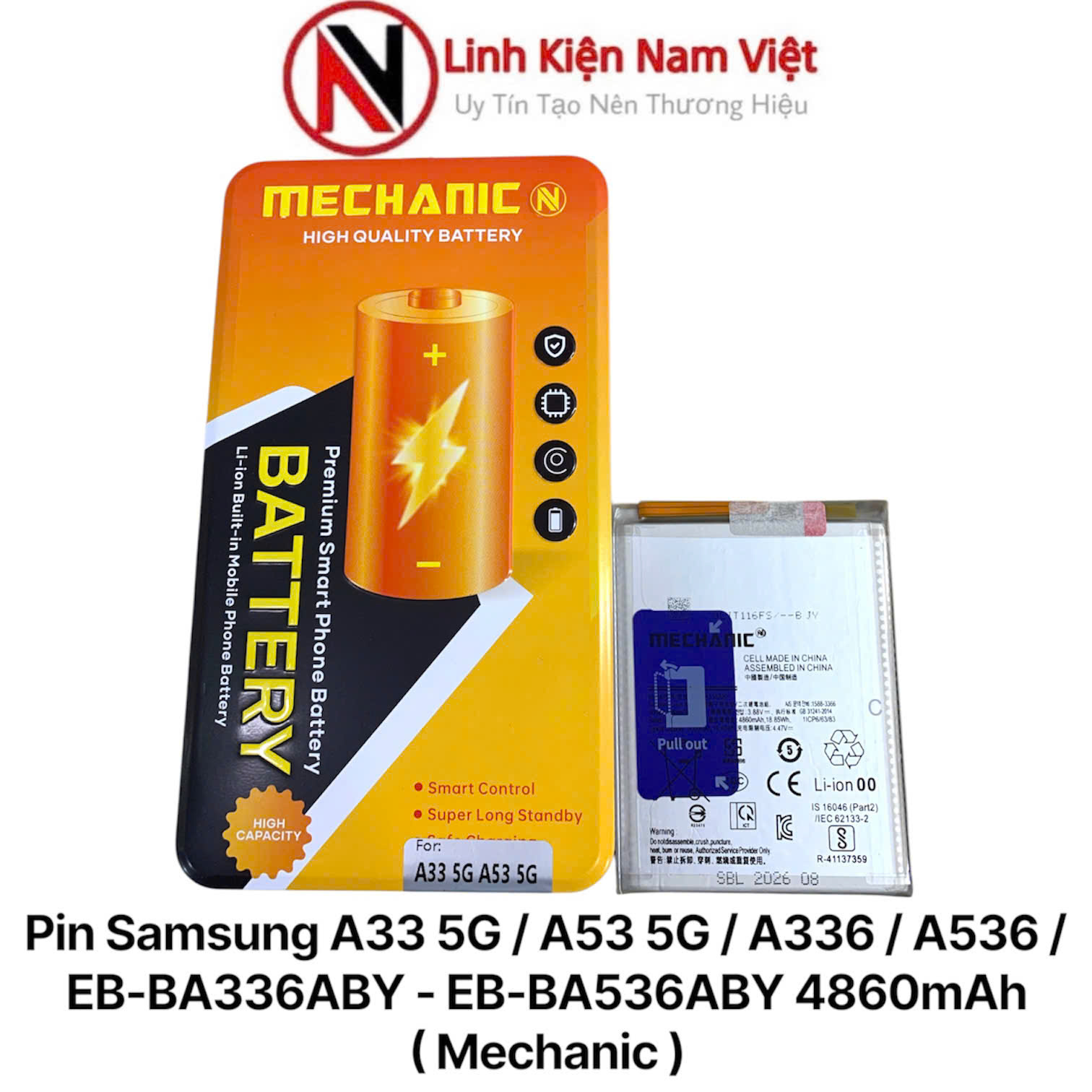 Pin Samsung A33 5G / A53 5G / A336 / A536 / EB-BA336ABY – EB-BA536ABY 4860mAh ( Mechanic )