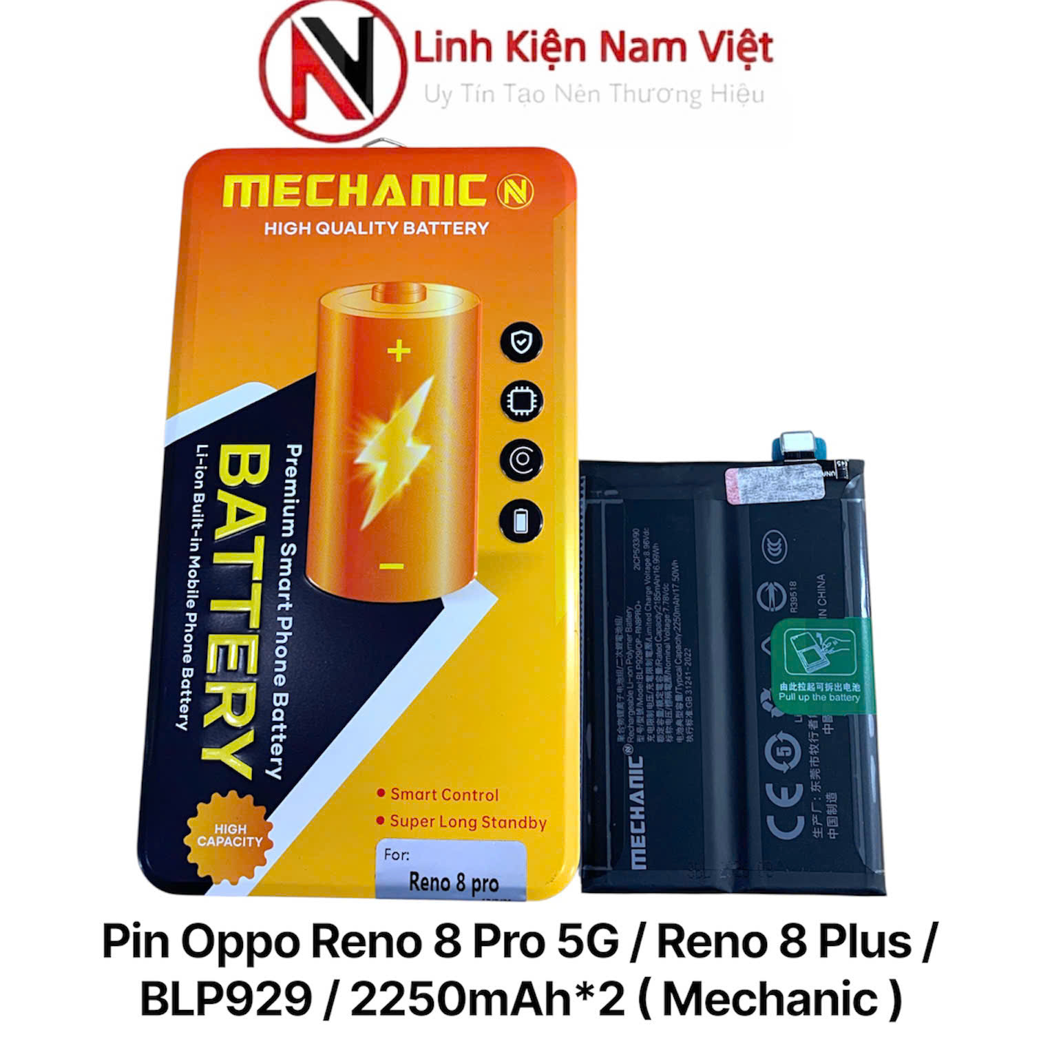 Pin Oppo Reno 8 Pro 5G / Reno 8 Plus / BLP929 / 2250mAh*2 ( Mechanic )