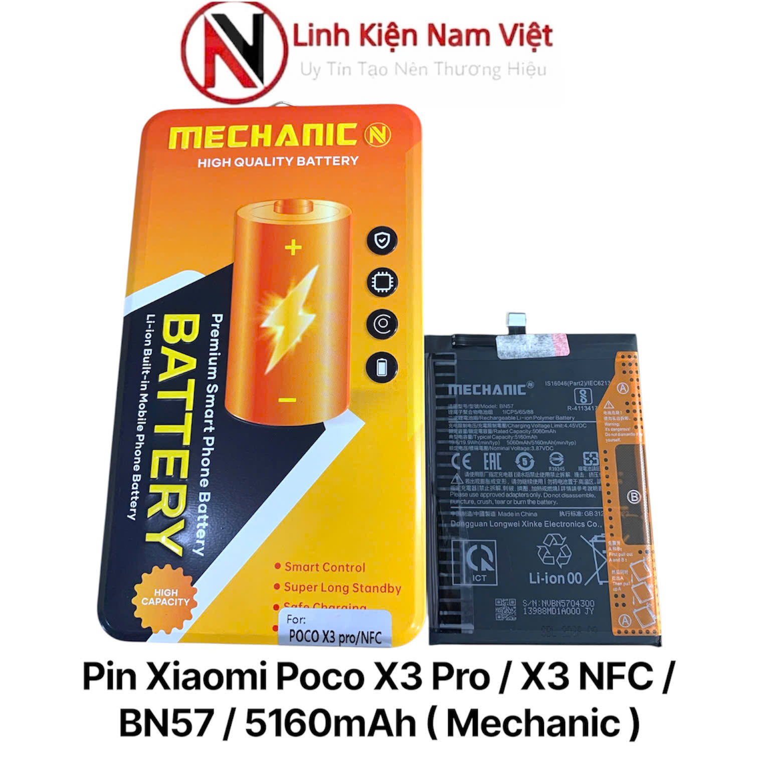 Pin Xiaomi Poco X3 Pro / X3 NFC / BN57 / 5160mAh ( Mechanic )
