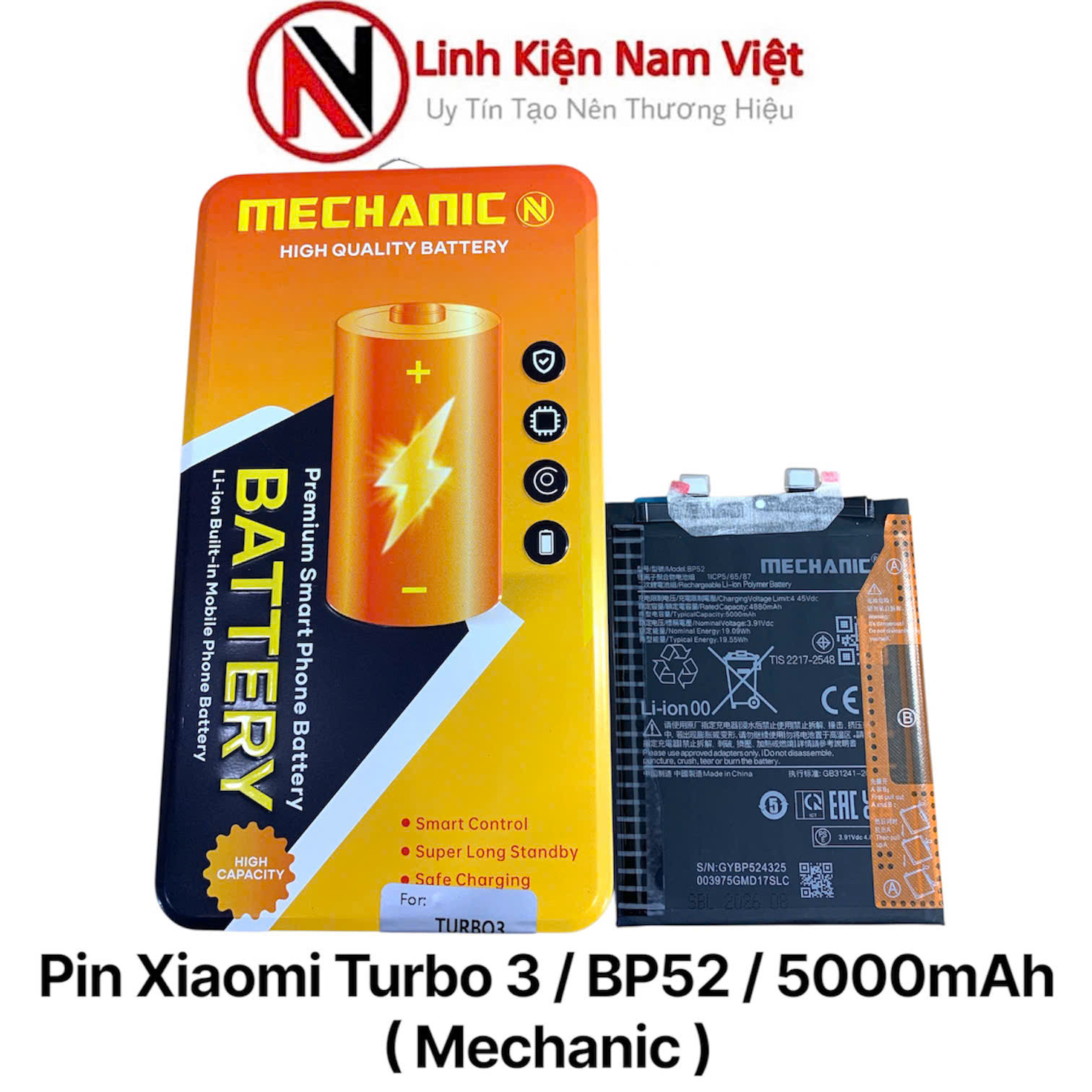 Pin Xiaomi Turbo 3 / BP52 / 5000mAh ( Mechanic )