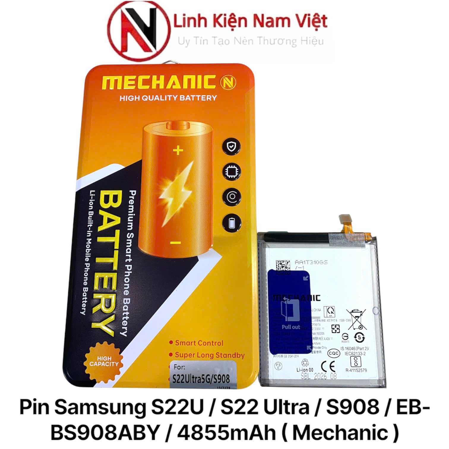 Pin Samsung S22U / S22 Ultra / S908 / EB-BS908ABY / 4855mAh ( Mechanic )