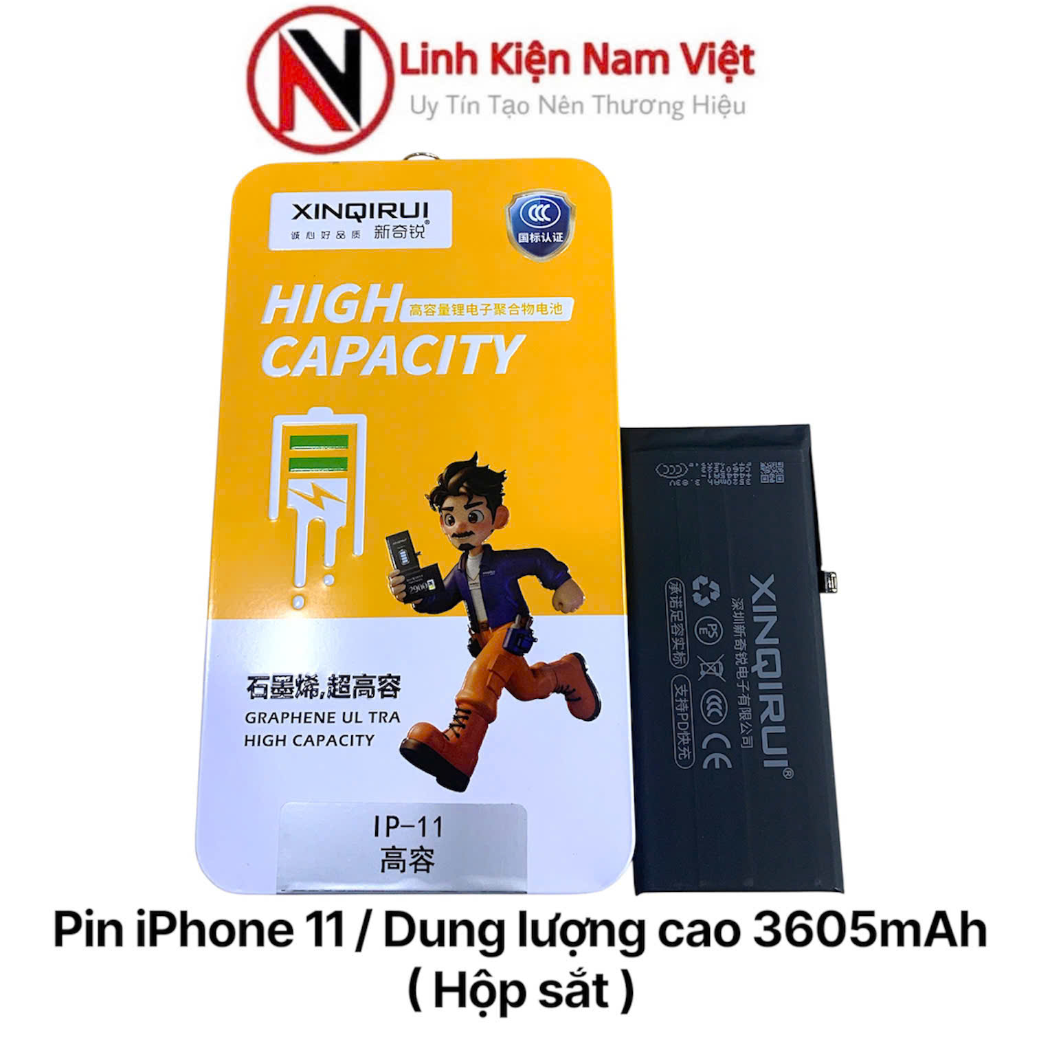 Pin iPhone 11 / Dung lượng cao 3605mAh ( Hộp sắt )