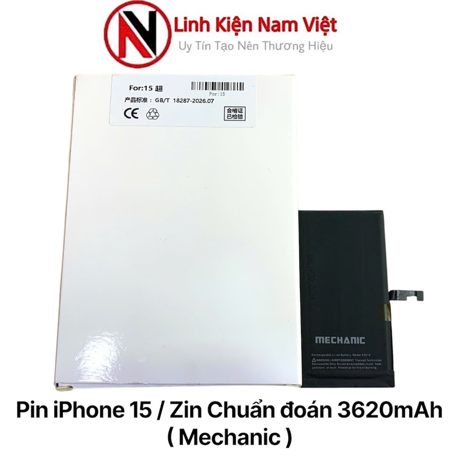 Pin iPhone 15 / Zin Chuẩn đoán 3620mAh ( Mechanic )