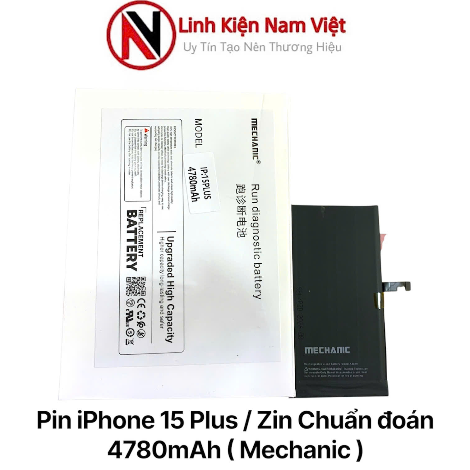 Pin iPhone 15 Plus / Zin Chuẩn đoán 4780mAh ( Mechanic )