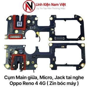 Cụm Main giữa, Micro, Jack tai nghe Oppo Reno 4 4G ( Zin bóc máy )